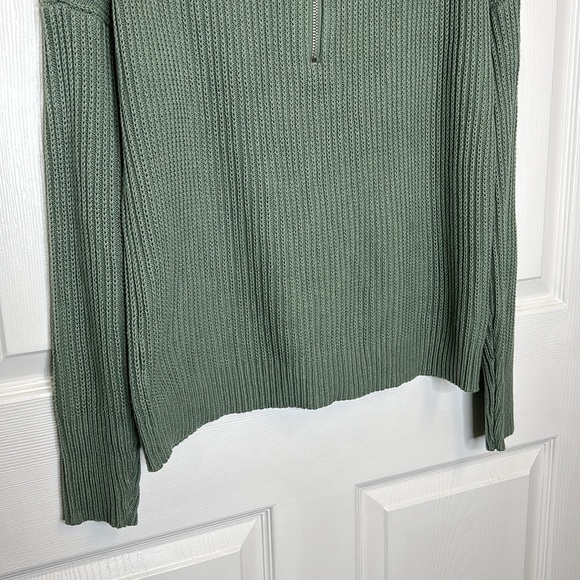 Rachel Zoe 1/4 Zip Sweater Women's XS Sage Green Casual Collared Pullover - Picture 4 of 6